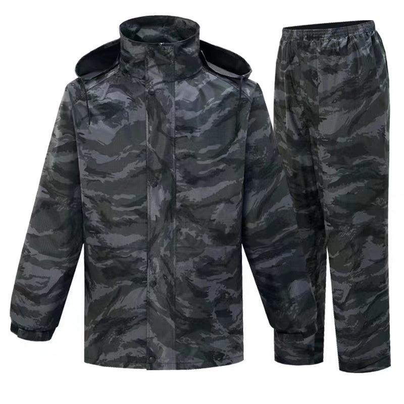 Split Camouflage Raincoat