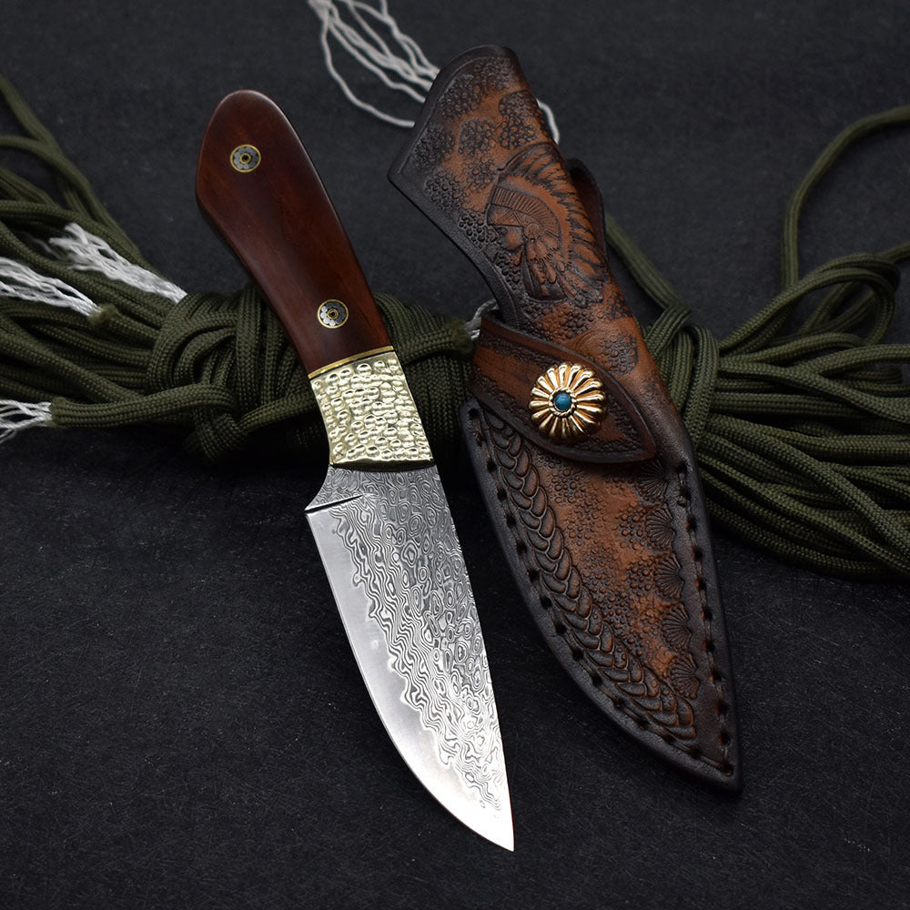 Small Straight Hunting Pocket Knife