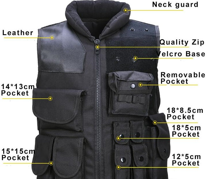 Tactical Black Mens Military Hunting Vest