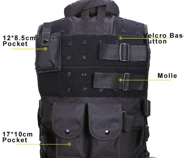 Tactical Black Mens Military Hunting Vest