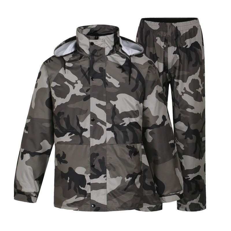 Split Camouflage Raincoat