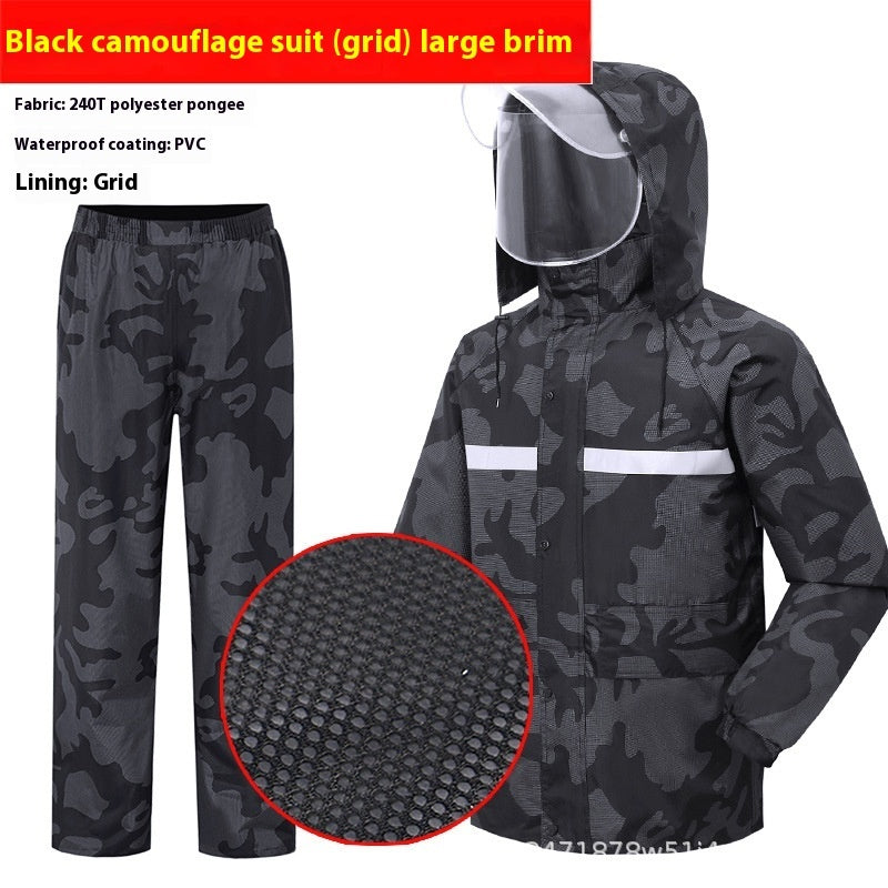 Split Camouflage Raincoat