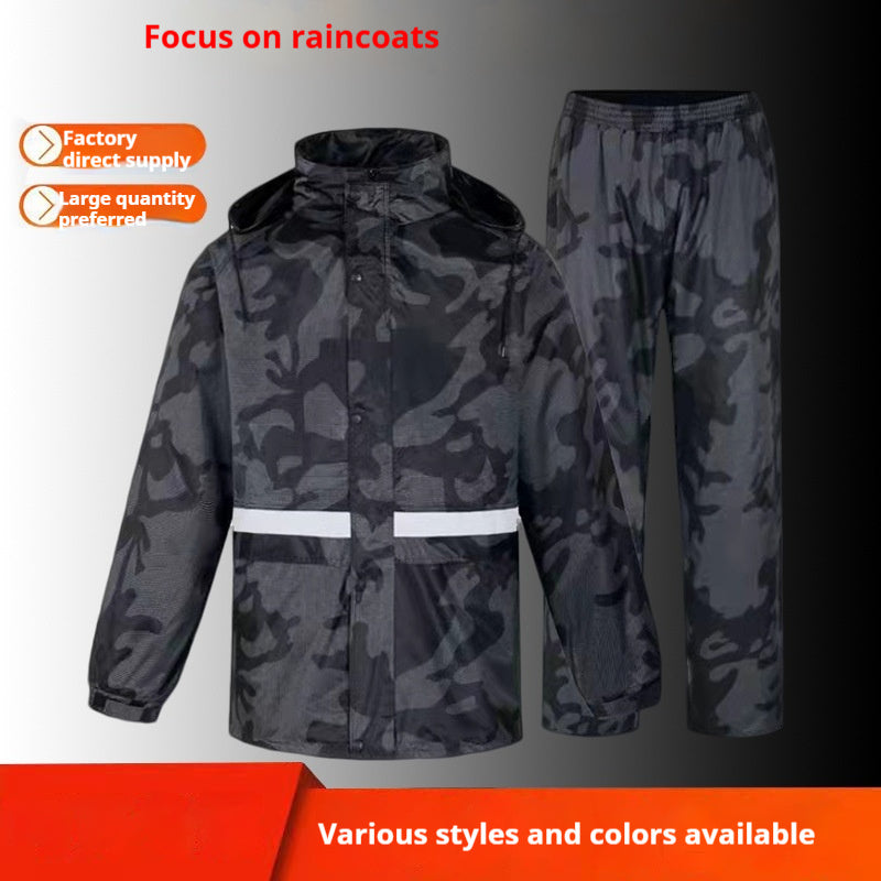 Split Camouflage Raincoat