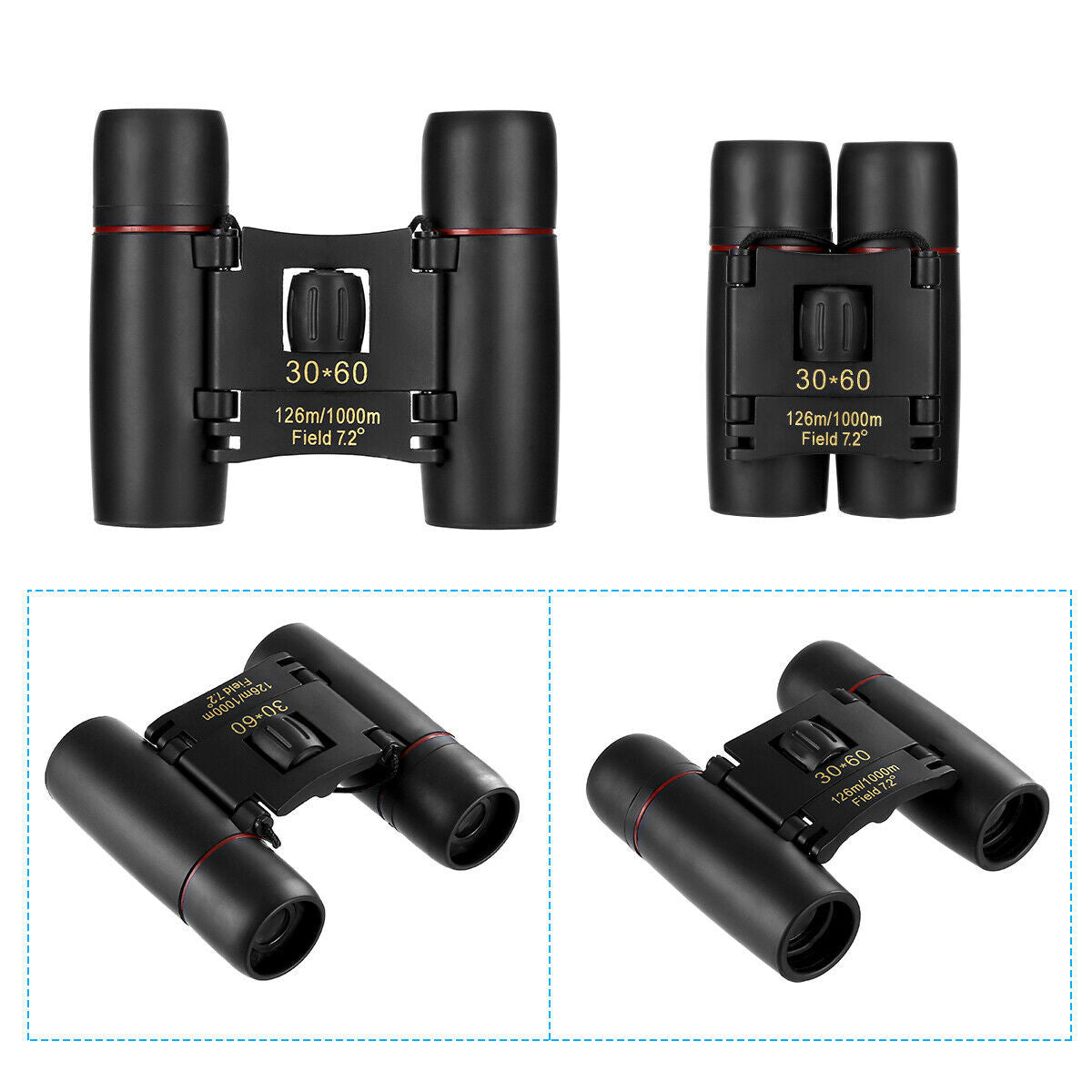 Binoculars 30x60 Zoom Travel Compact Binoculars