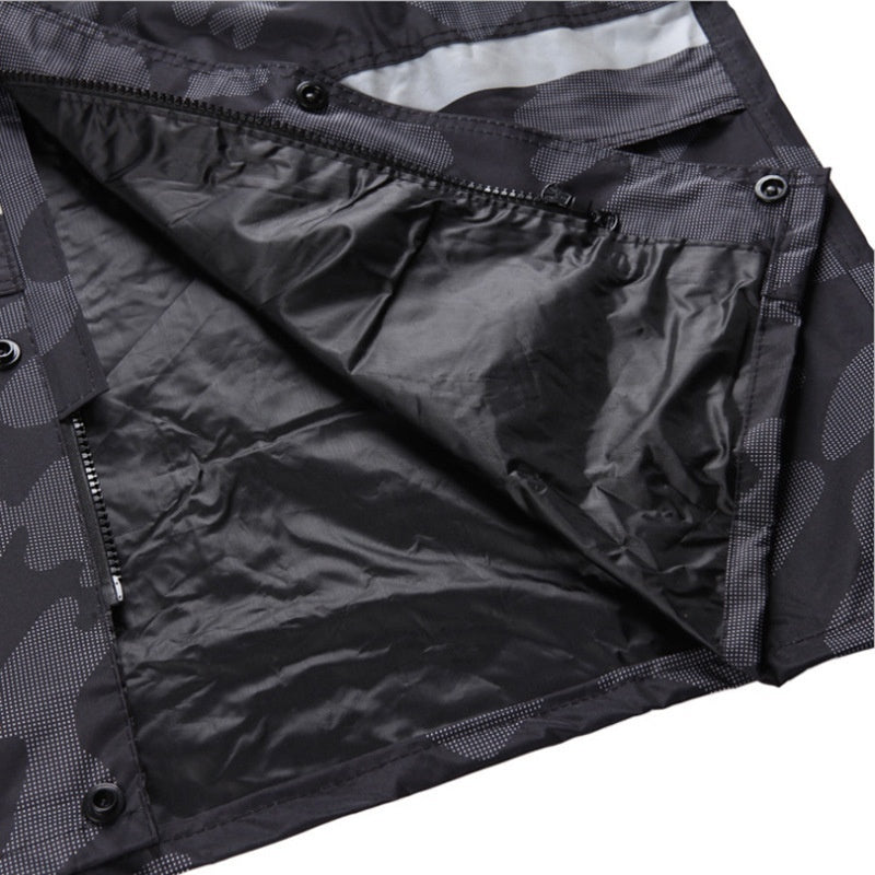 Split Camouflage Raincoat