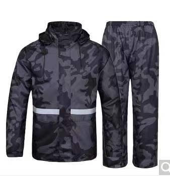 Split Camouflage Raincoat