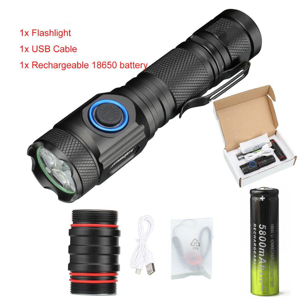 Simple Rechargeable Powerful Tactical Flashlight