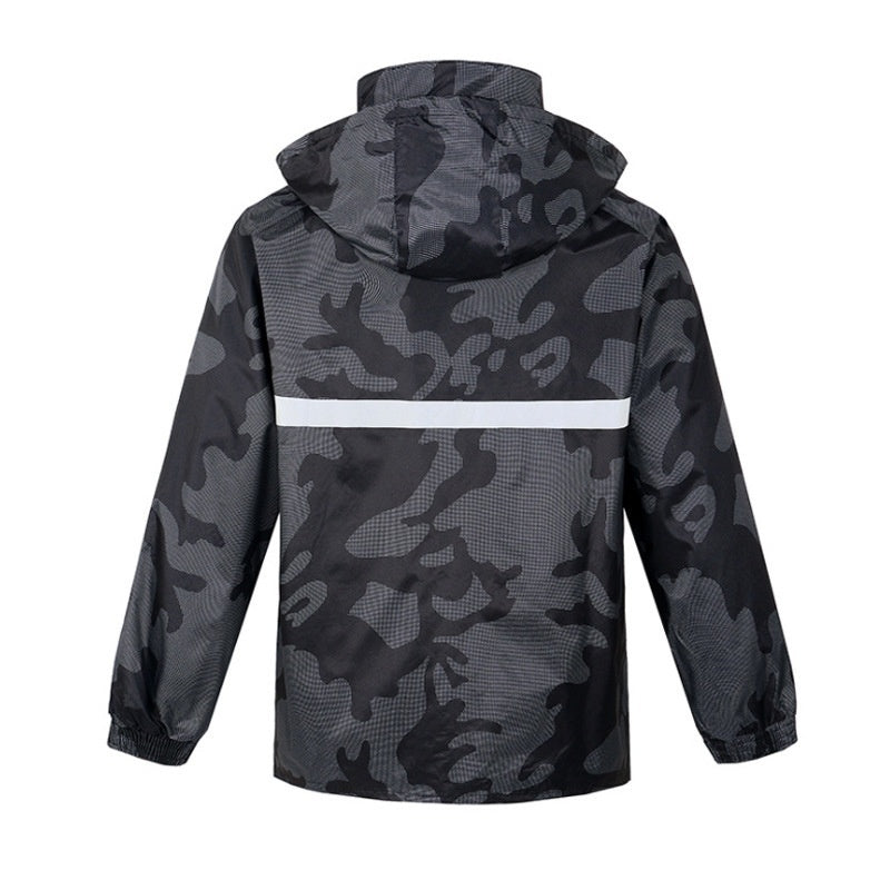 Split Camouflage Raincoat